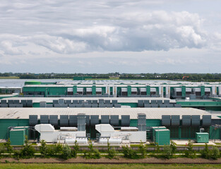 Exterior view of a data center in the Netherlands
