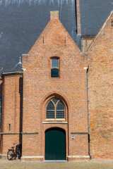 Entrance to the historic great church of Leerdam, Netherlands
