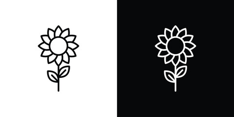 Sunflower icon vector, Symbol, logo illustrations