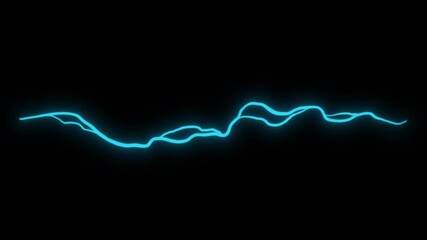 Blue neon electric discharge or thunderbolt. Set 2d animation effects power energy for game isolated on black background. Doodle motion graphic elements. - Powered by Adobe