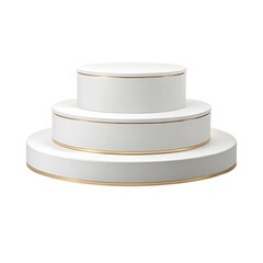 3d realistic white podium for product display isolated on white or transparent background png, 
