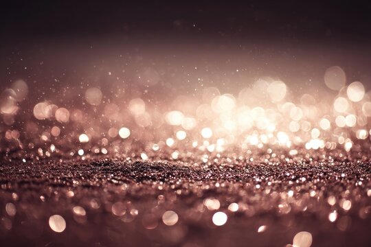 Rose gold glitter bokeh background