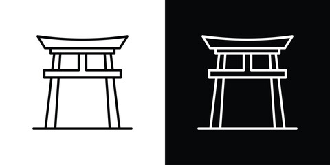 Torii gate icon vector, Symbol, logo illustrations