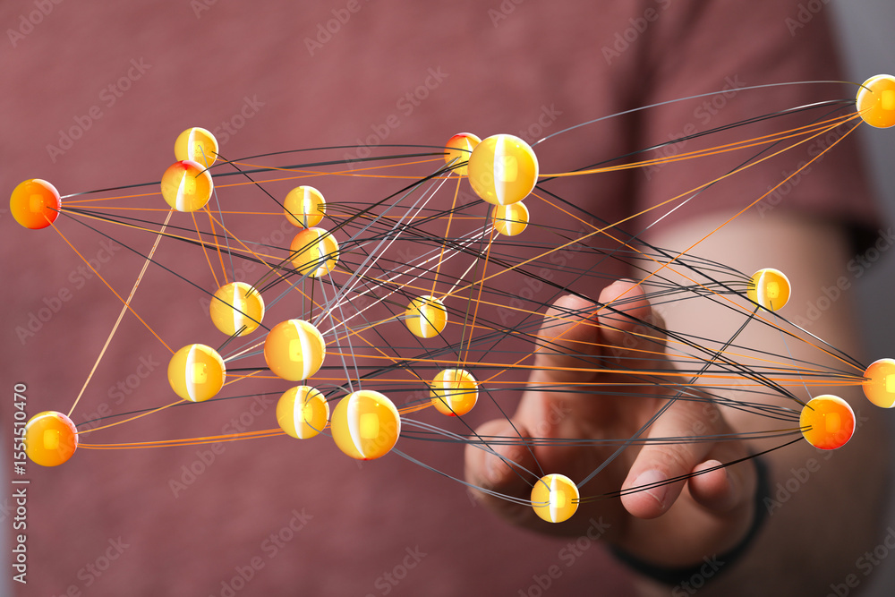 Poster Abstract image of a complex network, representing global connections and data flow.