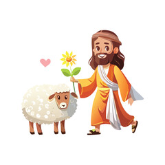 Cute Cartoon Jesus Vector Illustration – Kawaii Christian Art for Kids, Sunday School, Stickers, and Prints