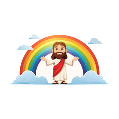 Cute Cartoon Jesus Vector Illustration – Kawaii Christian Art for Kids, Sunday School, Stickers, and Prints