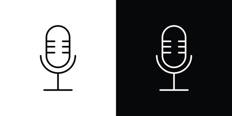 Microphone icon vector, line outline icon