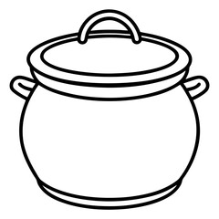 Minimal Clay Pot Line Art Illustration 