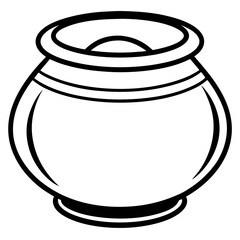 Minimal Clay Pot Line Art Illustration 