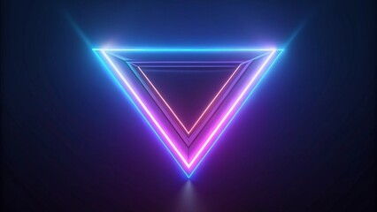 Fototapeta premium glowing neon triangle on black