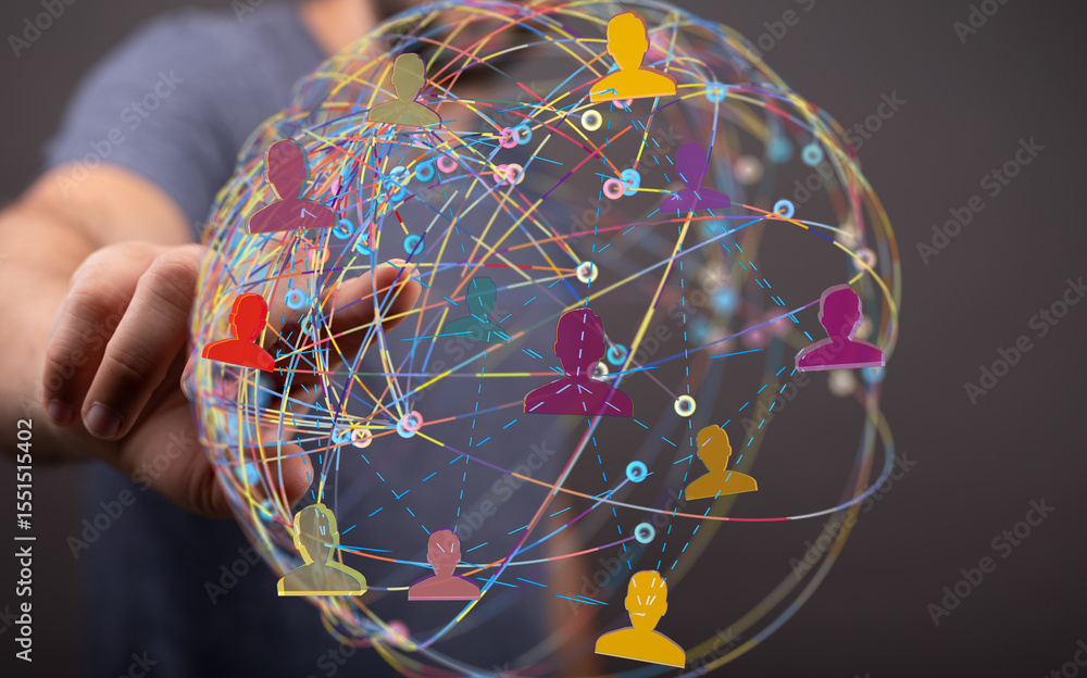 Fototapete visual representation of a global network, illustrating interconnectedness and communication.