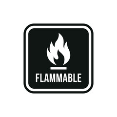 Fire Hazard Safety Icon – Flammable Caution Sign