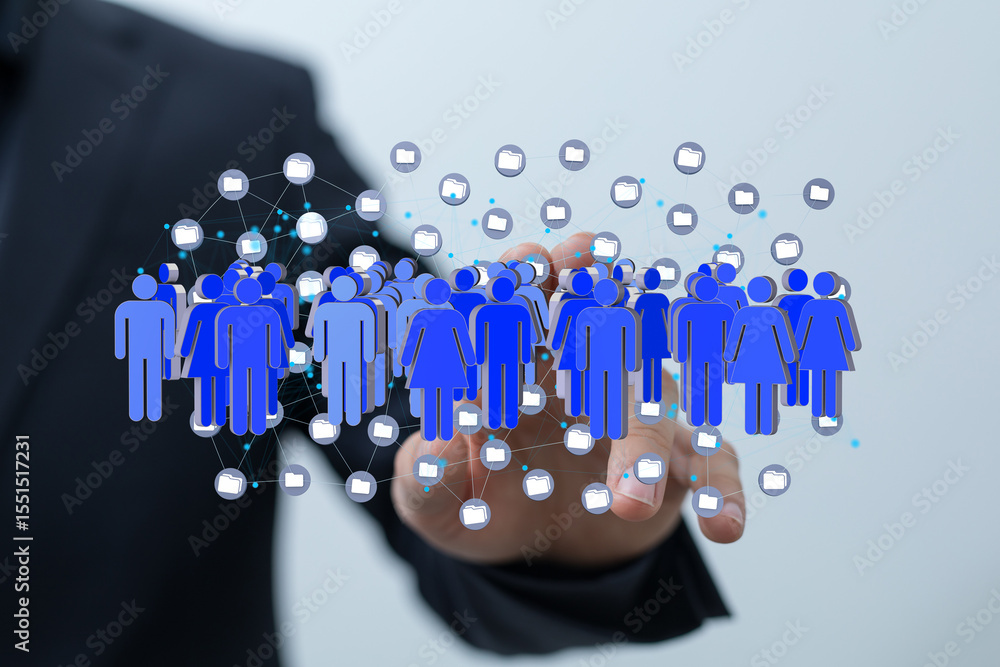 Aufkleber Visual representation of a connected global network, illustrating data sharing and collaboration.