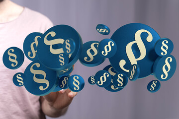 Abstract 3D rendering of paragraph symbols.  Perfect for legal, law, and justice concepts.