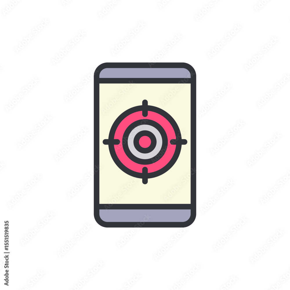 Poster target application on smartphone showing precision and goal orientation