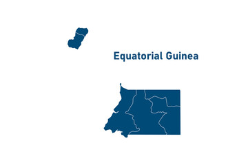 Fototapeta premium Equatorial Guinea map isolated on white background. Equatorial Guinea outline map. Simple icon design. Vector illustration