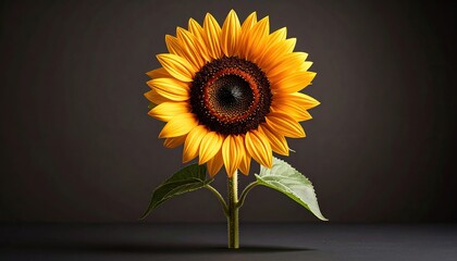 Vibrant Sunflower with Dark Background, and Floral Macro.