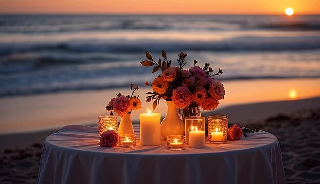 Intimate Beachside Dining Arrangement 