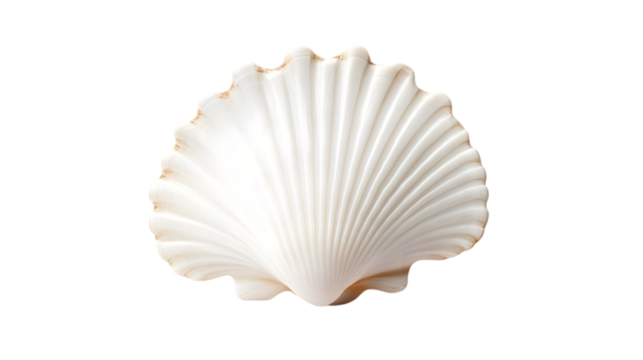 white seashell isolated on white background