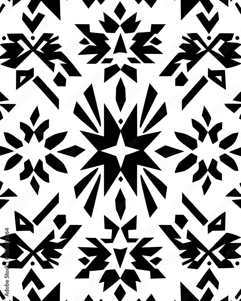 Poster a seamless tribal pattern is set against a modern geometric background, creating a unique design