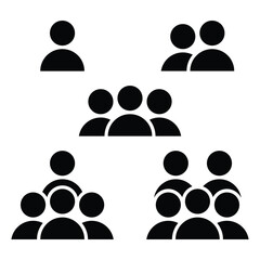 Community Silhouette Icon, Flat User Group Vector.