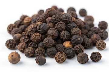 Obraz premium black pepper on white background
