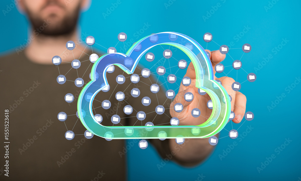 Aufkleber Secure cloud storage and data sharing.  Access files anytime, anywhere.