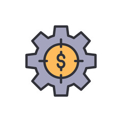 Financial Engineering Concept With Dollar Sign In The Gear Wheel