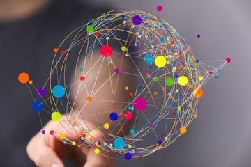 Abstract image of a colorful global network.  Perfect for technology, connection, and communication...