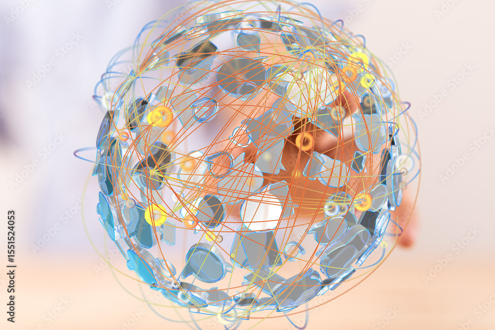 Poster Abstract image of a global network, representing connection and communication.