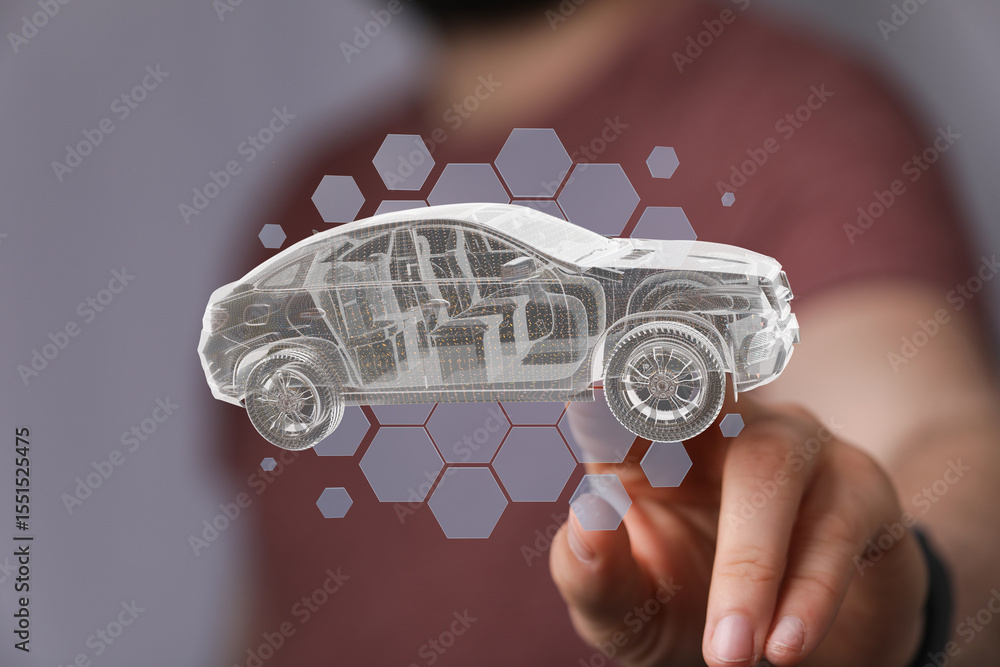 Aufkleber innovative car design using digital technology. see the future of automotive engineering.