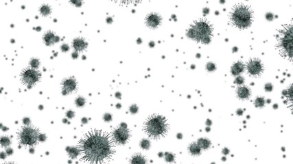 3D Animation of virus cells floating on white background. - Powered by Adobe