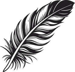 Obraz premium Elegant Black and White Feather Illustration Perfect for Design Projects needing a Nature Inspired Graphic Element