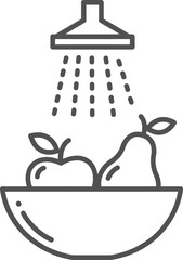 Washing Fruit Icon - Clean Produce & Food Hygiene Preparation