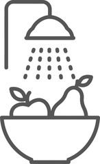 Washing Fruit Icon - Clean Produce & Food Hygiene Preparation