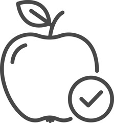 Healthy Apple Checkmark Icon - Verified Organic & Fresh Produce