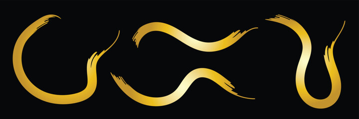 Luxury decoration text box golden brush element template design png file on background.