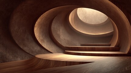 Abstract Wooden Spiral Interior Design