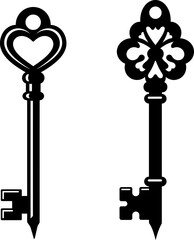 Antique Skeleton Keys Icon - Security, Unlock & Access Symbols