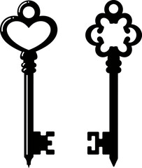 Antique Skeleton Keys Icon - Security, Unlock & Access Symbols