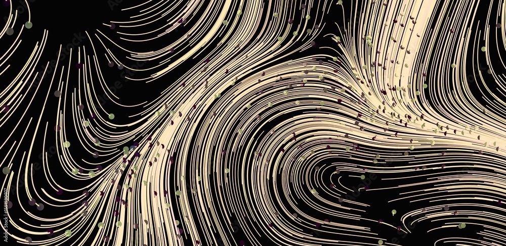 Poster Beautiful abstract background with swirling lines and scattered dots. Perfect for design projects.