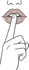 Keep Quiet Gesture: Silence, Secret & Confidential Information