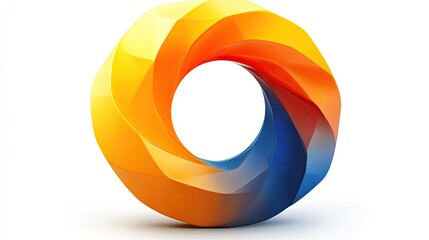 Hyper realistic 3d render Vibrant Abstract Ring: Colorful 3D Design Element for Presentations & Websites AI Generative