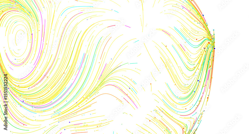 Poster Abstract background with colorful swirling lines and dots. Perfect for modern designs.
