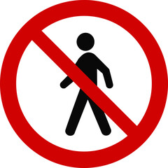 No Pedestrian Sign: Restricted Walking & Foot Traffic Prohibition