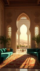 Luxurious Moroccan Lounge with Desert View