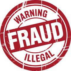 Red Grunge Fraud Rubber Stamps Sign Vector. Fraud stamp, fraud grunge sign, Fraud text written on red stamp