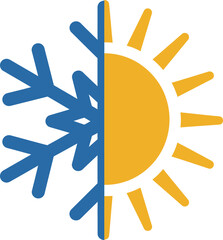 Climate Control Icon: Hot & Cold Temperature Balance