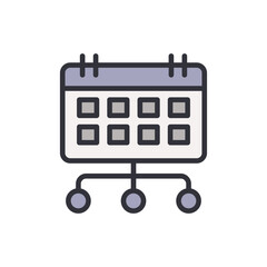 Stylized Calendar Icon Representing Schedule And Events Coordination