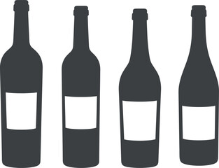  Wine Bottle Silhouettes: Beverage, Alcohol & Vineyard Collection
